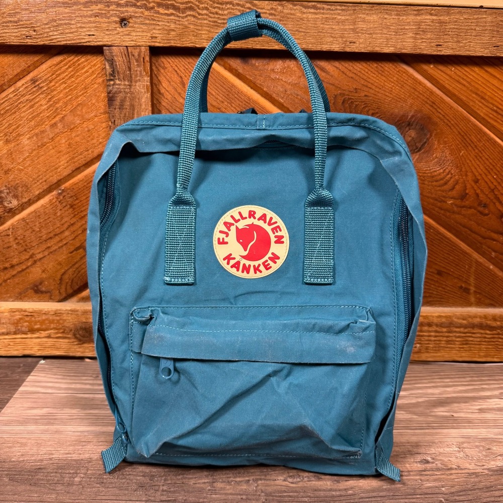 Fjallraven Kanken Classic Backpack Teal Blue Vinylon F School Travel Bag